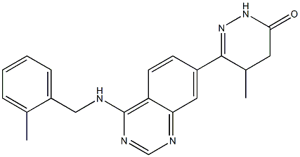 4,5-Dihydro-5-methyl-6-[4-(2-methylbenzylamino)quinazolin-7-yl]pyridazin-3(2H)-one Struktur