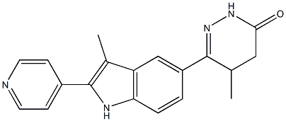 6-[3-Methyl-2-(4-pyridinyl)-1H-indol-5-yl]-4,5-dihydro-5-methylpyridazin-3(2H)-one Struktur