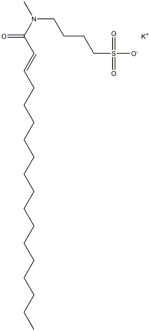 4-[N-(2-Octadecenoyl)-N-methylamino]-1-butanesulfonic acid potassium salt Struktur