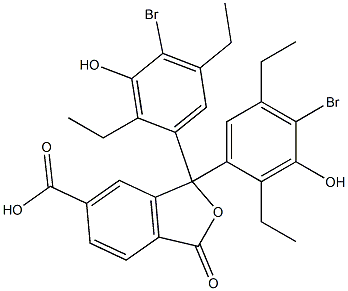 1,1-Bis(4-bromo-2,5-diethyl-3-hydroxyphenyl)-1,3-dihydro-3-oxoisobenzofuran-6-carboxylic acid Struktur