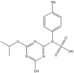 2-Hydroxy-4-isopropyloxy-6-(4-sodiosulfoanilino)-1,3,5-triazine Struktur