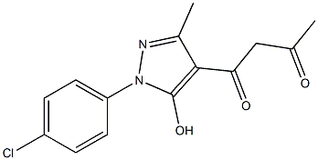 1-[5-Hydroxy-3-methyl-1-(4-chlorophenyl)-1H-pyrazole-4-yl]-1,3-butanedione Struktur