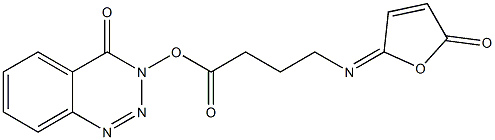 4-[[(2,5-Dihydro-5-oxofuran)-2-ylidene]amino]butanoic acid [(3,4-dihydro-4-oxo-1,2,3-benzotriazin)-3-yl] ester Struktur