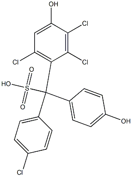 (4-Chlorophenyl)(2,3,6-trichloro-4-hydroxyphenyl)(4-hydroxyphenyl)methanesulfonic acid Struktur