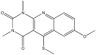 7-Methoxy-1,3-dimethyl-5-(methylthio)pyrimido[4,5-b]quinoline-2,4(1H,3H)-dione Struktur