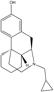 (-)-2-Hydroxy-17-(cyclopropylmethyl)morphinan Struktur