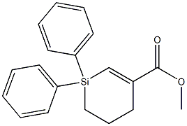 1,1-Diphenyl-1-sila-2-cyclohexene-3-carboxylic acid methyl ester Struktur