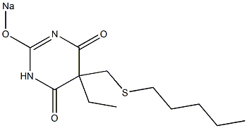 5-Ethyl-5-(pentylthiomethyl)-2-sodiooxy-4,6(1H,5H)-pyrimidinedione Struktur