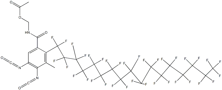 N-(Acetyloxymethyl)-2-(pentatriacontafluoroheptadecyl)-4,5-diisocyanato-3-methylbenzamide Struktur