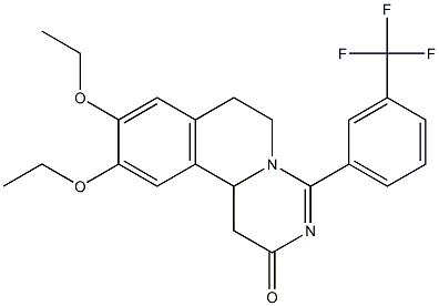 9,10-Diethoxy-4-[3-(trifluoromethyl)phenyl]-1,6,7,11b-tetrahydro-2H-pyrimido[6,1-a]isoquinolin-2-one Struktur