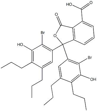 1,1-Bis(6-bromo-5-hydroxy-3,4-dipropylphenyl)-1,3-dihydro-3-oxoisobenzofuran-4-carboxylic acid Struktur