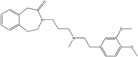 4,5-Dihydro-3-[3-[N-methyl-2-(3,4-dimethoxyphenyl)ethylamino]propyl]-1H-3-benzazepin-2(3H)-one Struktur