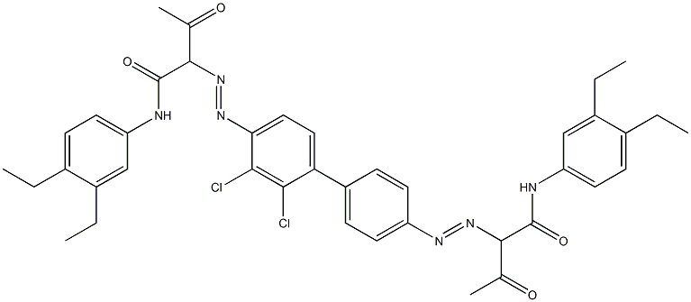 4,4'-Bis[[1-(3,4-diethylphenylamino)-1,3-dioxobutan-2-yl]azo]-2,3-dichloro-1,1'-biphenyl Struktur