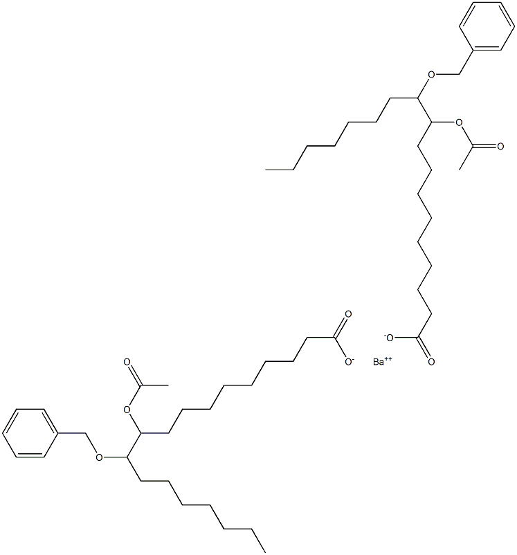 Bis(11-benzyloxy-10-acetyloxystearic acid)barium salt Struktur