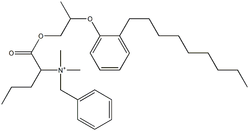 N,N-Dimethyl-N-benzyl-N-[1-[[2-(2-nonylphenyloxy)propyl]oxycarbonyl]butyl]aminium Struktur