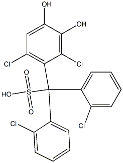 (2,6-Dichloro-3,4-dihydroxyphenyl)bis(2-chlorophenyl)methanesulfonic acid Struktur