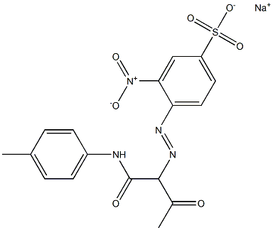 4-[1-[N-(p-Tolyl)carbamoyl]-2-oxopropylazo]-3-nitrobenzenesulfonic acid sodium salt Struktur