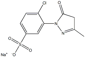 4-Chloro-3-(3-methyl-5-oxo-2-pyrazolin-1-yl)benzenesulfonic acid sodium salt Struktur