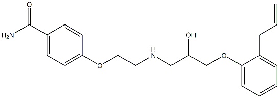 4-[2-[[2-Hydroxy-3-[2-(2-propenyl)phenoxy]propyl]amino]ethoxy]benzamide Struktur