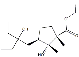 (1S,2R,3R)-3-(2-Ethyl-2-hydroxybutyl)-2-hydroxy-1,2-dimethylcyclopentanecarboxylic acid ethyl ester Struktur