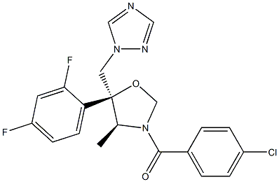 (4S,5S)-5-(2,4-Difluorophenyl)-4-methyl-3-(4-chlorobenzoyl)-5-[(1H-1,2,4-triazol-1-yl)methyl]oxazolidine Struktur