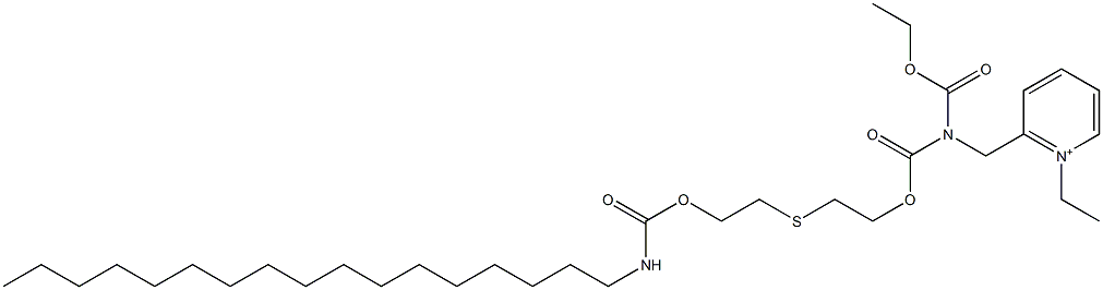 1-Ethyl-2-[N-ethoxycarbonyl-N-[2-[2-(heptadecylcarbamoyloxy)ethylthio]ethoxycarbonyl]aminomethyl]pyridinium Struktur