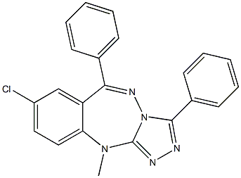 7-Chloro-1,9-diphenyl-4-methyl-4H-2,3,4,10,10a-pentaazabenz[f]azulene Struktur