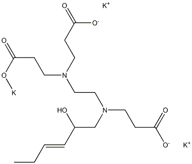 4-(2-Hydroxy-3-hexenyl)-7-(2-potassiooxycarbonylethyl)-4,7-diazadecanedioic acid dipotassium salt Struktur