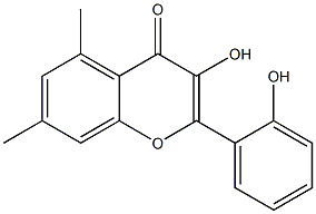 3-Hydroxy-2-(2-hydroxyphenyl)-5,7-dimethyl-4H-1-benzopyran-4-one Struktur