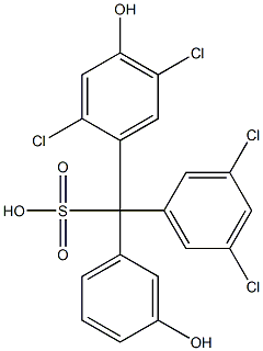 (3,5-Dichlorophenyl)(2,5-dichloro-4-hydroxyphenyl)(3-hydroxyphenyl)methanesulfonic acid Struktur