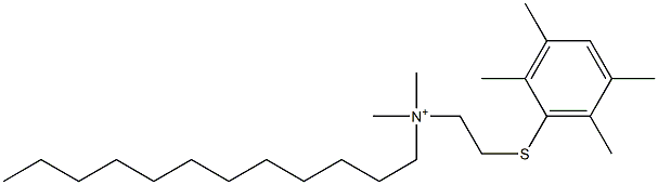 N-[2-[(2,3,5,6-Tetramethylphenyl)thio]ethyl]-N,N-dimethyl-1-dodecanaminium Struktur