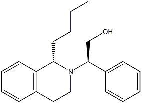 (1S)-1,2,3,4-Tetrahydro-2-[(R)-1-phenyl-2-hydroxyethyl]-1-butylisoquinoline Struktur