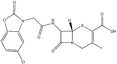 7-[[[(2,3-Dihydro-2-oxo-5-chlorobenzoxazol)-3-yl]acetyl]amino]-3-methylcepham-3-ene-4-carboxylic acid Struktur