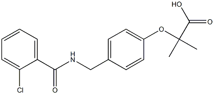 2-[4-(2-Chlorobenzoylaminomethyl)phenoxy]-2-methylpropionic acid Struktur