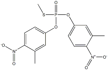 Thiophosphoric acid S-methyl O,O-bis(3-methyl-4-nitrophenyl) ester Struktur