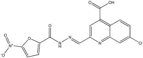 7-Chloro-2-[2-(5-nitro-2-furoyl)hydrazonomethyl]quinoline-4-carboxylic acid Struktur