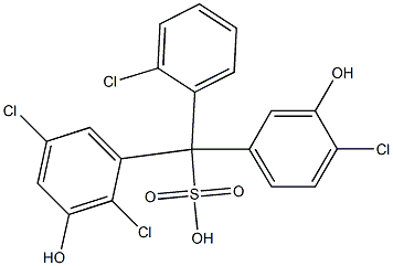 (2-Chlorophenyl)(4-chloro-3-hydroxyphenyl)(2,5-dichloro-3-hydroxyphenyl)methanesulfonic acid Struktur