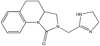 3,3a,4,5-Tetrahydro-2-[(1-imidazolin-2-yl)methyl]imidazo[1,5-a]quinolin-1-one Struktur