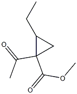 2-Ethyl-1-acetylcyclopropane-1-carboxylic acid methyl ester Struktur