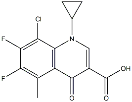 1,4-Dihydro-1-cyclopropyl-8-chloro-5-methyl-4-oxo-6,7-difluoroquinoline-3-carboxylic acid Struktur