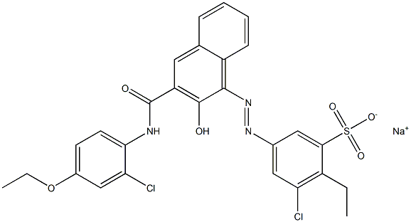 3-Chloro-2-ethyl-5-[[3-[[(2-chloro-4-ethoxyphenyl)amino]carbonyl]-2-hydroxy-1-naphtyl]azo]benzenesulfonic acid sodium salt Struktur