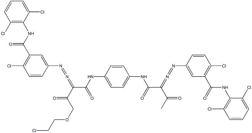 3,3'-[2-[(2-Chloroethyl)oxy]-1,4-phenylenebis[iminocarbonyl(acetylmethylene)azo]]bis[N-(2,6-dichlorophenyl)-6-chlorobenzamide] Struktur