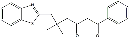 2-(2,2-Dimethyl-4,6-dioxo-6-phenylhexyl)benzothiazole Struktur