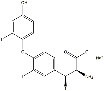 (2R,3S)-2-Amino-3-[4-(4-hydroxy-2-iodophenoxy)-3-iodophenyl]-3-iodopropanoic acid sodium salt Struktur