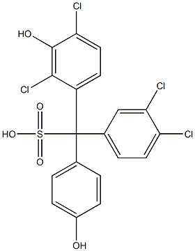 (3,4-Dichlorophenyl)(2,4-dichloro-3-hydroxyphenyl)(4-hydroxyphenyl)methanesulfonic acid Struktur