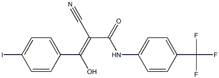 2-Cyano-3-hydroxy-3-[4-iodophenyl]-N-[4-trifluoromethylphenyl]acrylamide Struktur