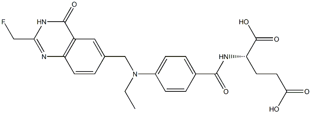 (2S)-2-[4-[N-[(3,4-Dihydro-2-fluoromethyl-4-oxoquinazolin)-6-ylmethyl]-N-ethylamino]benzoylamino]glutaric acid Struktur