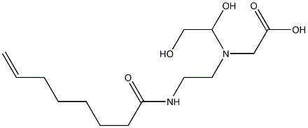 N-(1,2-Dihydroxyethyl)-N-[2-(7-octenoylamino)ethyl]aminoacetic acid Struktur