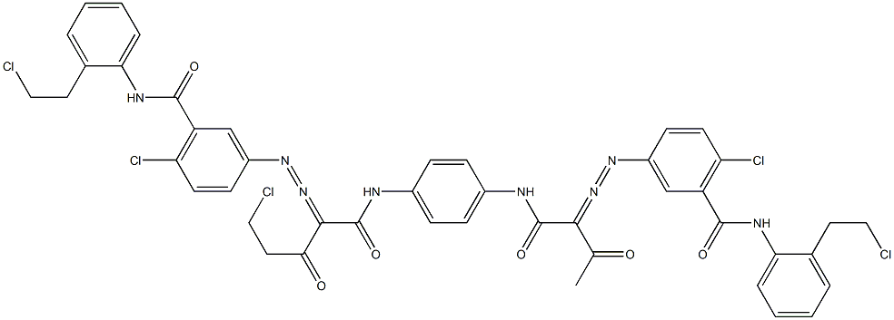 3,3'-[2-(Chloromethyl)-1,4-phenylenebis[iminocarbonyl(acetylmethylene)azo]]bis[N-[2-(2-chloroethyl)phenyl]-6-chlorobenzamide] Struktur