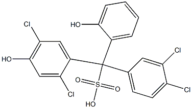 (3,4-Dichlorophenyl)(2,5-dichloro-4-hydroxyphenyl)(2-hydroxyphenyl)methanesulfonic acid Struktur